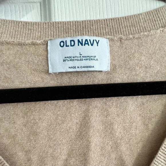 Old Navy SoSoft Lite Loose V-Neck Sweater, Size L (12/14), Mushroom - Picture 5 of 7